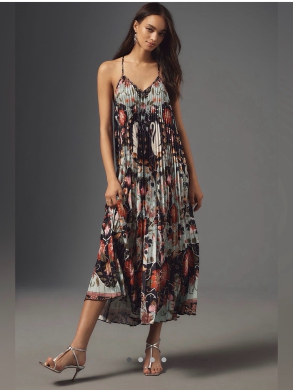 Farm Rio Floral Pleated Maxi Dress
